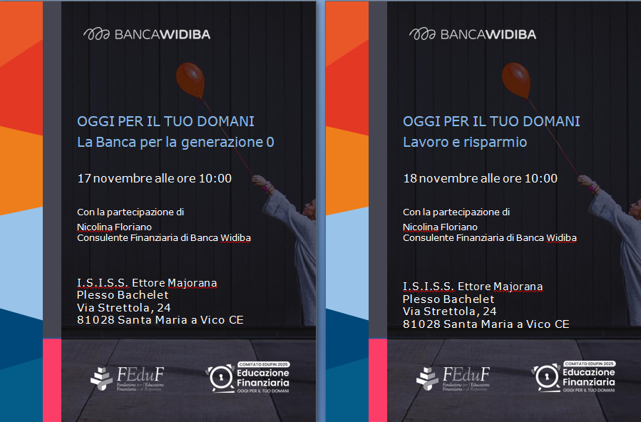17 -18 novembre Giornate di Educazione Finanziaria.